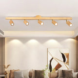 2026 Nordic Walnut Wood Ceiling Chandelier For Living Room Dining Room Aisle Entrance Corridor Lamps With Spotlights For Wall Pi