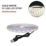 5M PIR Led Motion Sensor LED Strip Lamp 5V Led Under Cabinet Lamp Tape Ribbon Diode Light Battery Powered TV Backlight Lighting