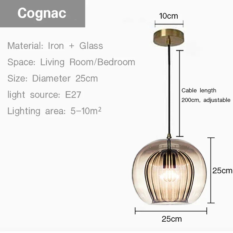 Modern Glass Pendant lamp Nordic Suspension Chandeliers for Living Dining Room Kitchen Bedside Hanging Lamp Fixture Luster