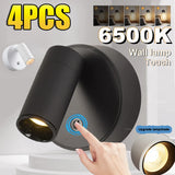 4-Pack Magnetic LED Wall & Table Lamp - Touch Dimmable 3-Color 350° Rotatable Night Light