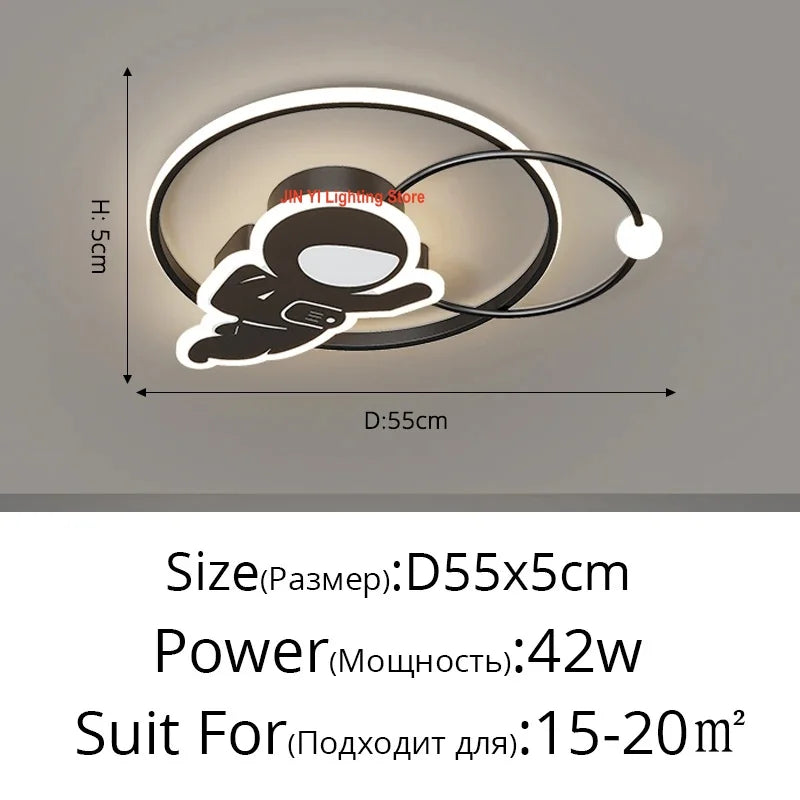 New Designer Home Warm Children's Room Ceiling Light Creative Simple Modern Personality Astronaut Boys Girls Bedroom Lighting