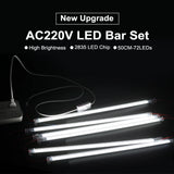SMD2835 LED Tube AC 220V 8W High Brightness Hard Rigid LED Strip Bar Lights 50cm 72LEDs Energy Saving LED Fluorescent Tubes Set