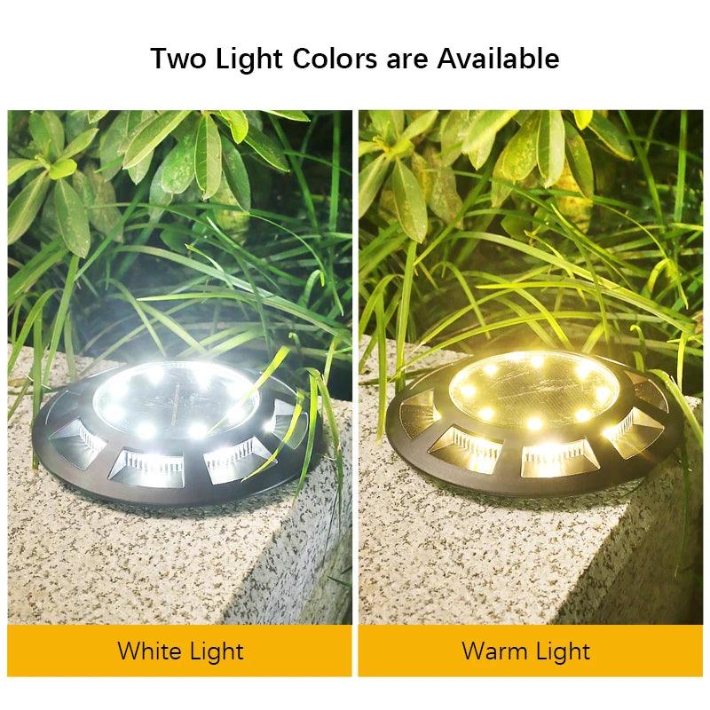 Weatherproof Solar In-Ground Lights - Automatic Smart Sensor LED Garden Lamp