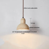 2026 New Cave Stone Pendant Light Bedroom Yellow Travertine LED Chandelier Living Dining Room Modern Hanging Lamp Decor Lighting