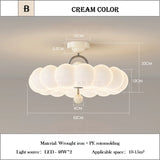 French retro cream lamp bedroom ceiling light creative master bedroom pendant light
