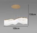 Medieval Bauhaus Luxury Fiberglass Paper Scarf Shape Wedge LED Pendant Light Lustre Lamps for Living Room Decoration Chandeliers