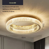 Modern Simple Crystal Circle Lamp Ceiling Chandelier Living Room Bedroom Study Decorative Led Indoor Lighting Ceiling Light