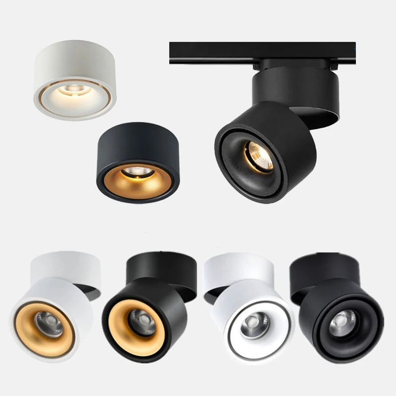 350° rotation 90° up and down folding adjustable light mounting and track spotlights suitable for home merchants 10W,12W,15W,18W