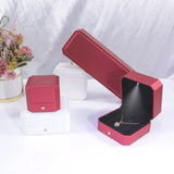 PU Leather LED Light Jewelry Box - Luxury Empty Case for Ring, Necklace & Earrings