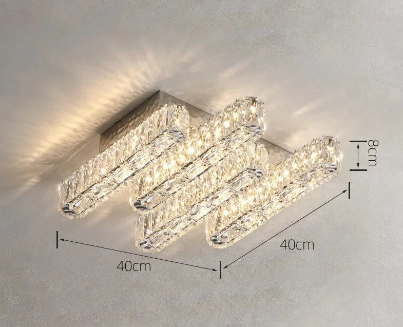 Modern Foyer Luxury 3 Dimmable Ceiling Chandelier Light Lustre K9 Crystal Liner Ceiling Lamp Indoor Lighting Decors Led Luminaire