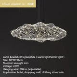 Danish Mesh Cloud Iron Restaurant LED Ceiling Pendant Lights Golden for Dinning Living Room Hanging Luminar Lamp Home Decor Lamp