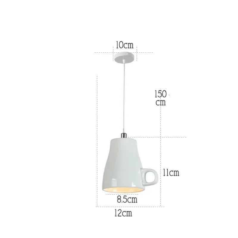 Ceramic Led Pendant Light Modern Tea Cup Teapot Hanging Lamp Kitchen Dining Room Lights Bar Cafe Home Decor Lighting Fixtures