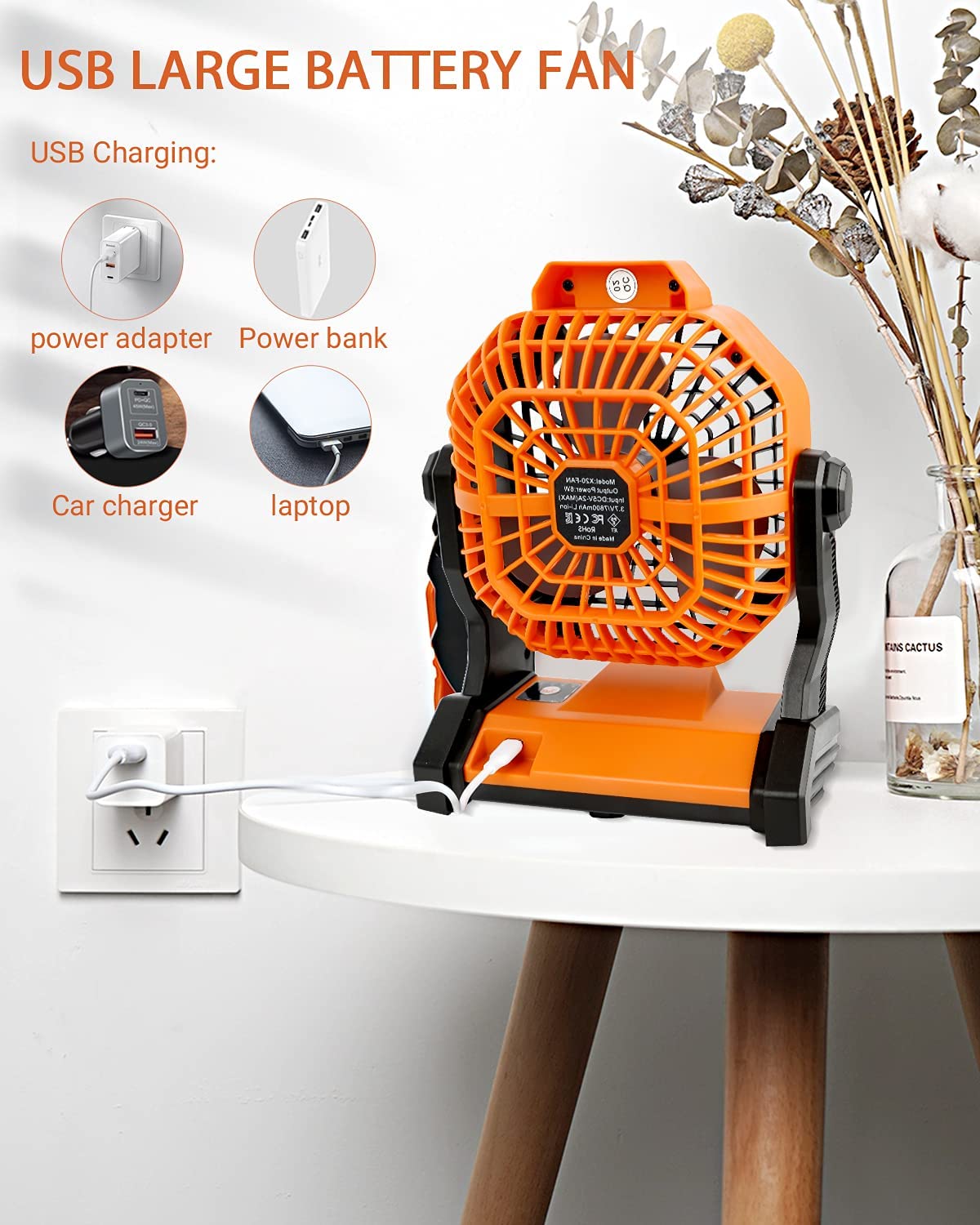 D2 USB Portable Rechargeable Adjustable Speed Lantern Camping Fishing Fan Flashlight With Led Lights For Tent Camping Supplies