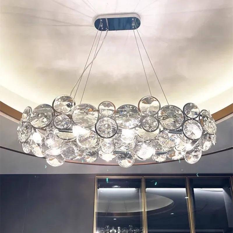 2026 New Nordic Style Chandelier Luxury LED Crystal Pendant Lights for Living Room Modern Lamp for Romantic Bedroom Dining Room