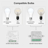  Wi fi Smart Dimmer Switch Module 10A Support 2 Way Control 1/2 Gang Dimmable Compatible with Alexa Google Home Smart life App
