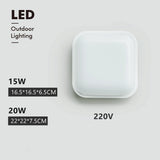 15W/20W Outdoor LED Wall Lamp (AC220V) - Waterproof Surface Mounted Porch Sconce & Moistureproof Bathroom Ceiling Light