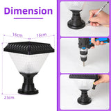 Outdoor LED Solar Column Light - Waterproof Dimmable Garden Pillar Lamp