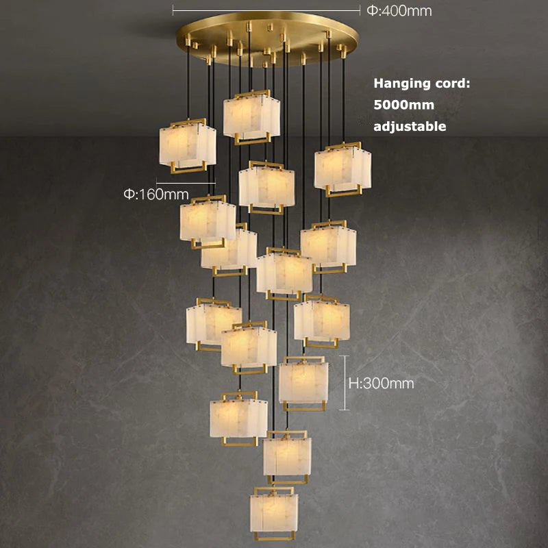 2026 Marble Series Gold Chrome Dimmable Led Chandelier Lighting Lustre Suspension Luminaire Lampen For Living Room