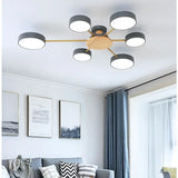 Nordic Creative Macaron Log LED Ceiling Light Bedroom Living Room Chandelie Modern Villa Restaurant Interior Lighting Decoration