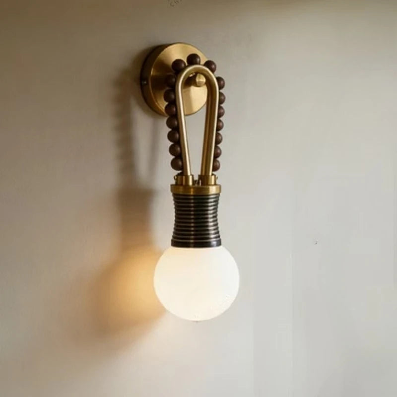 French Retro Wall Lights Sconce Mid-Century Modern Designer Brass Bedroom Headboard Living Room Entrance Decorative Lamp