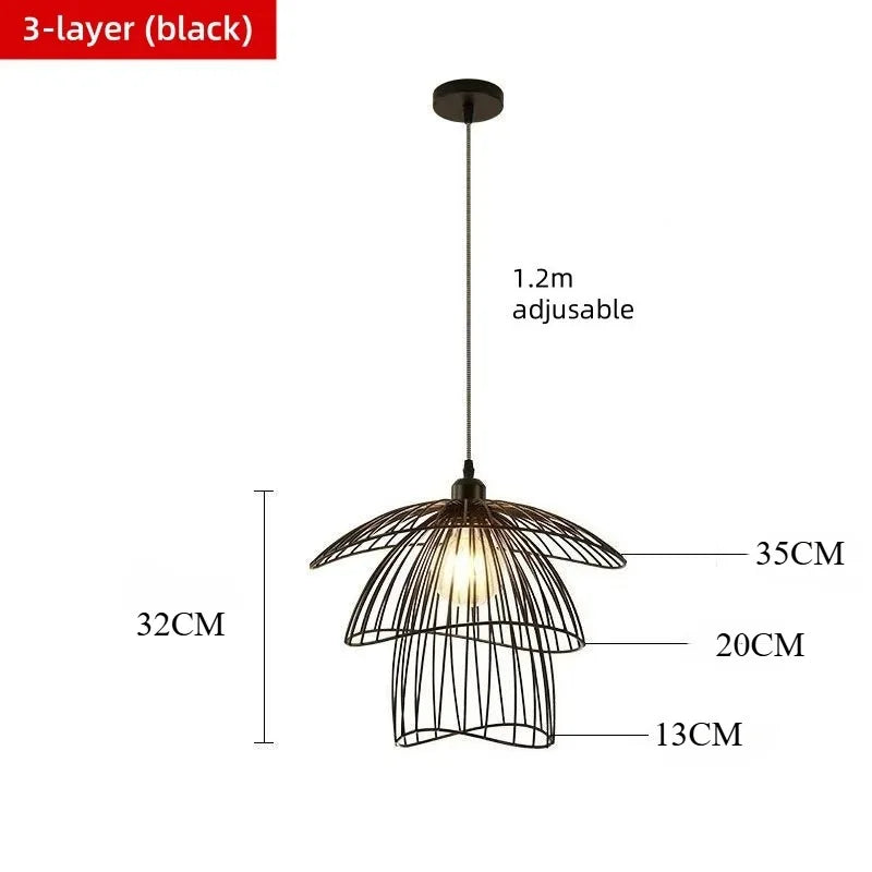 Nordic art pendant light living room dining room bedroom hallway foyer balcony modern minimalist wrought iron lighting fixtures