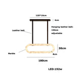 Marble Leather Mixed Design Dimmable Led 2026 Chandelier Lighting Lustre Suspension Luminaire For Dinning Room Art Hanging Lamp