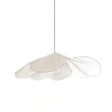 Minimalist LED Flower Fabric Pendant Light - Floral Textile Ceiling Chandelier Lamp Fixture for Living Room, Master Bedroom & Dining Table