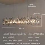 Luxury Chrome LED Crystal Chandelier - Modern Ceiling Pendant Light Fixture