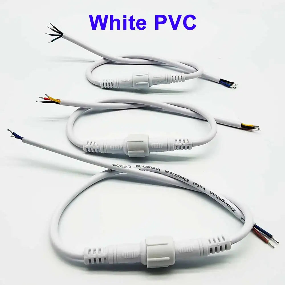 5/10/20/50/100Pairs 2Pin 3Pin 4Pin 5Pin Male To Female Jack LED Connector IP68 Waterproof Black White Cable For LED Strip Light