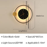 Modern LED Wall Lamp Clock Sconce for Bedroom Bedside Living Dining Room Aisle Porch Corridor Home Decors Lighting Fixture Luster