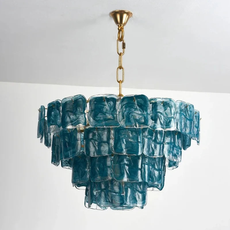 Luxury Murano Glass Ceiling Chandelier Pendant Light - Handcrafted Modern Hanging Lamp Fixture for Dining Room, Living Room & Home Interior Decor
