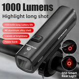 1000 Lumen Bicycle Headlight with Power Bank Function - USB Rechargeable LED Bike Front Light for MTB & Road Cycling