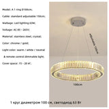 Luxury Design Gold Crystal LED Chandelier K9 Crystal Dimmable Pendant Light for Living Room Bedroom Hotel Villa Decor
