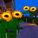 Solar LED Lights Outdoor Waterproof Sunflower Garden Pathway Lights Landscape Patio Balcony Yard Lawn Decor Flower Lamp