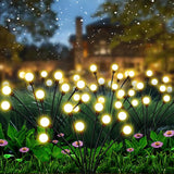 Upgraded Solar Powered Firefly Garden Lights (Outdoor IP65 Waterproof) - Swaying Starburst Fairy Lights for Backyard, Patio & Pathway Decoration