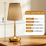Cordless LED Table Lamp Fabric Desk Lamp Rechargeable Night Light for Bar Dining Room Restaurant Atmosphere Decor Lamp