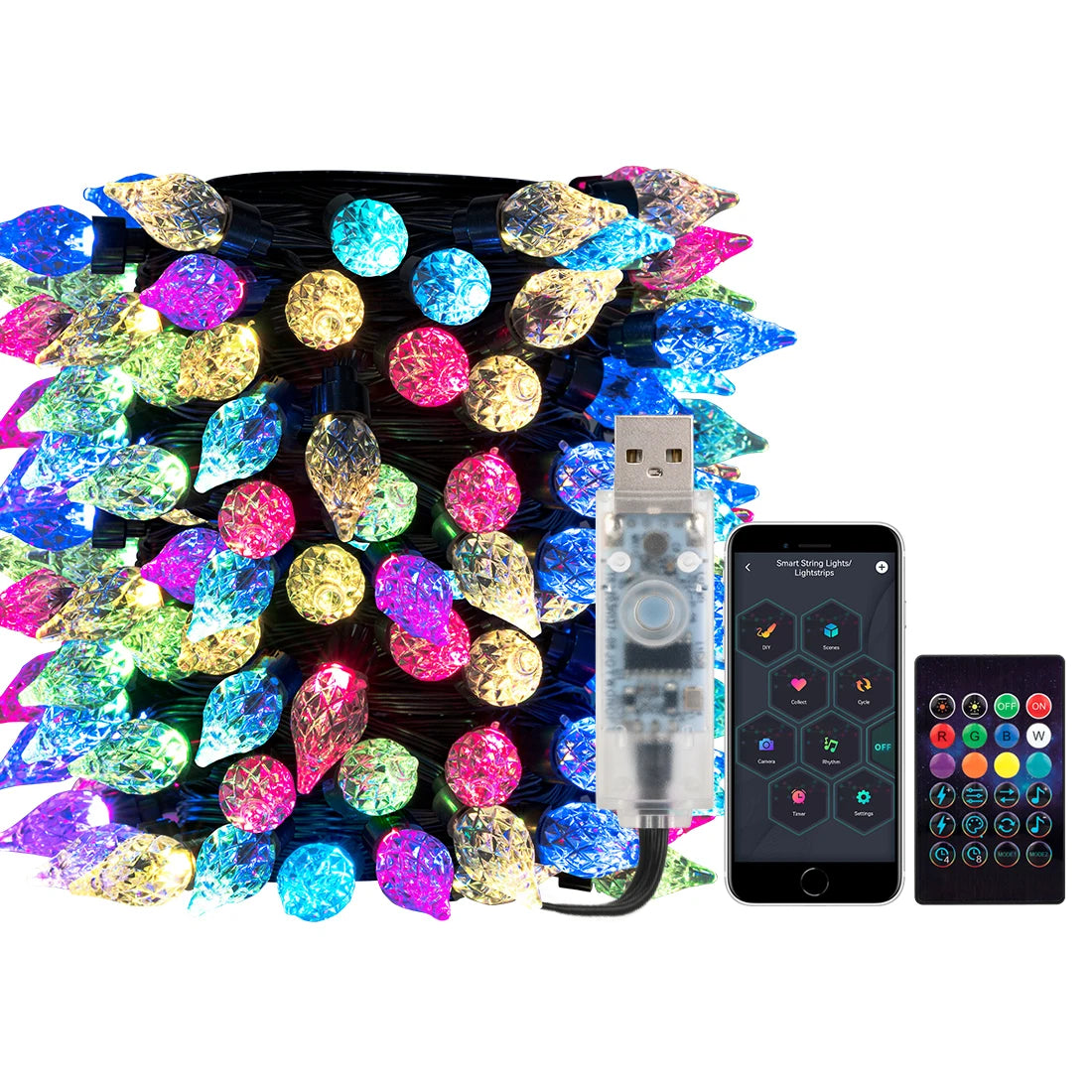 RGB Dream Color USB Christmas Lights - Smart App & Remote Control