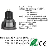 Super Bright Dimmable GU10 / GU5.3 / E27 / MR16 COB 3W 5W 7W LED Bulb Lamp 85-265V 12V Spotlight Warm White / Cold White LED L