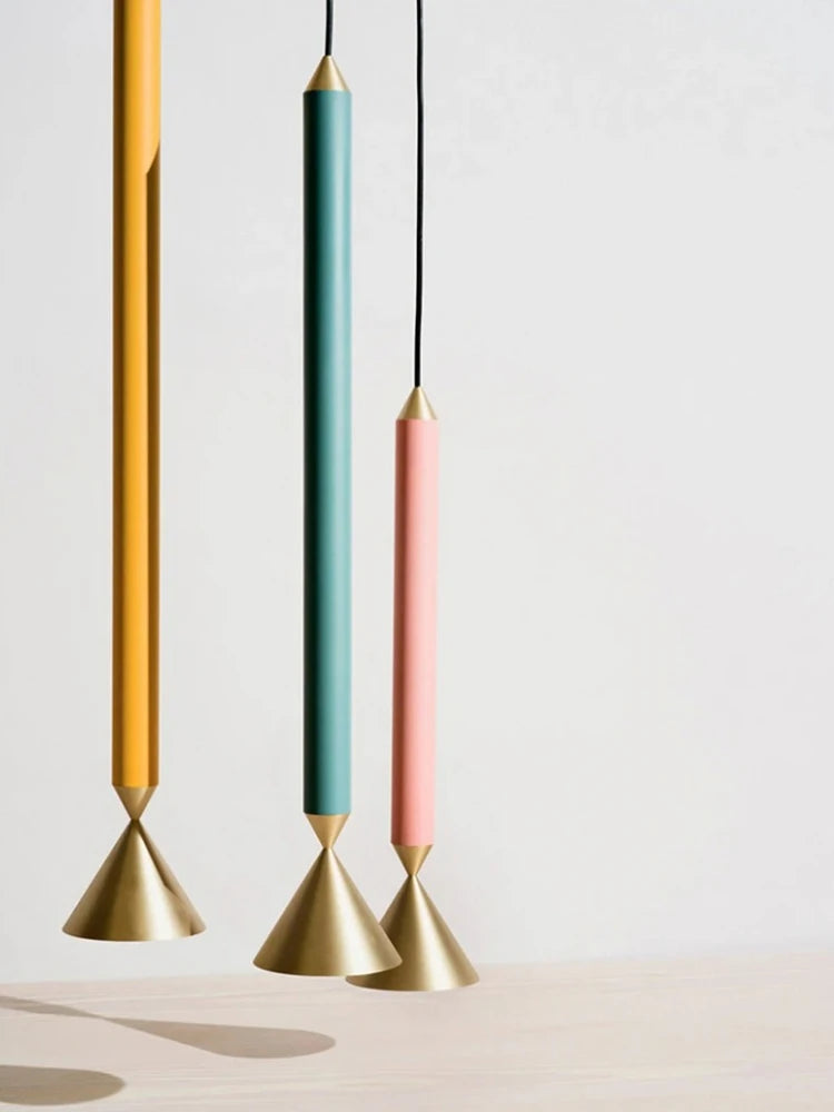 Lamp Long Pole Designer for Kitchen Island Small Single Head Hanging Lamp for Dining Room Bar Macaron Lamp LED