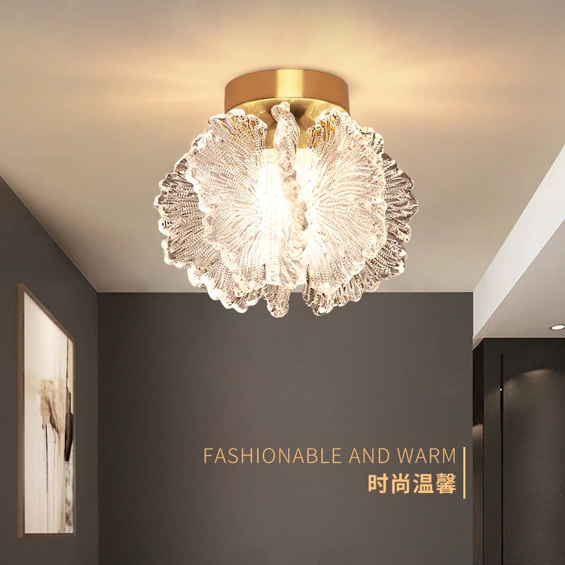Nordic French Cream-Style Long Line LED Pendant Light - Acrylic Flower Chandelier Lamp for Bedroom Bedside, Dining Room & Living Room