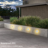 Led Step Light Recessed Wall Lamp Round Stair Lighting Waterproof Indoor & Outdoor Luminaire for Bathroom Yard Balcony Deck