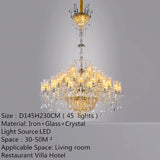 European Luxury Crystal Chandelier LED Living Room Restaurant Bedroom Villa  Hotel Duplex Building Candle Pendent Lamp