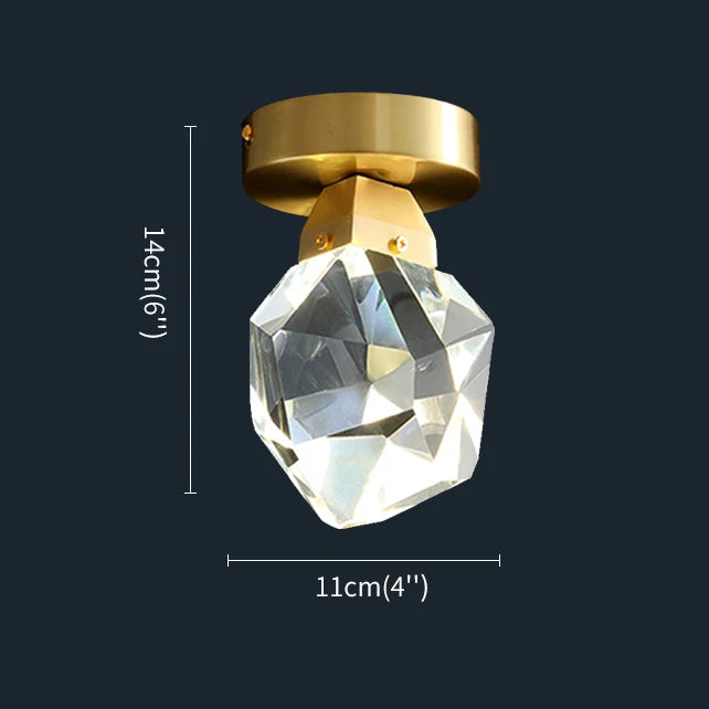 Copper Luxury Wall Light Modern Diamond Design Crystal Wall Lighting Bedroom Bedside Lamp Fixture Clear Cristal Led Wall Sconce