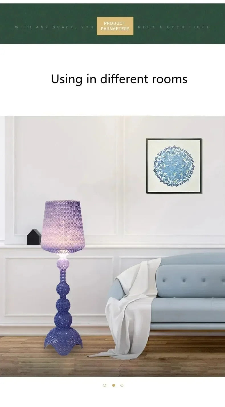 Italian Kartell living room floor lamp designer,artistic decoration,hollowed out internet famous ornament,ins style bedroom lamp