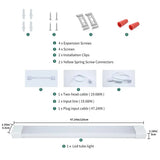Utility LED Shop Lights Fixture with Plug 4FT 5000K 36W 3600LM Linkable Waterproof Closet Light Under Cabinet Light Ceiling Tube
