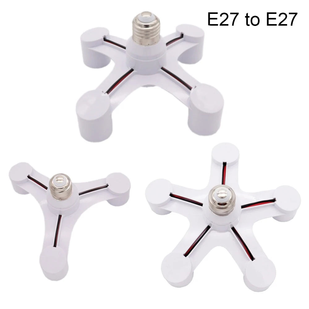 E27 to E27 Splitter Adapter Socket (3-in-1 / 4-in-1 / 5-in-1) - Multi-Bulb Base Lamp Holder Converter