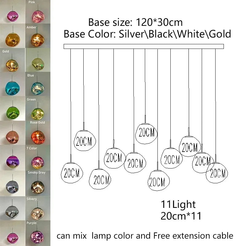 Nordic Lava Texture LED Pendant Light - Minimalist PVC Hanging Lamp