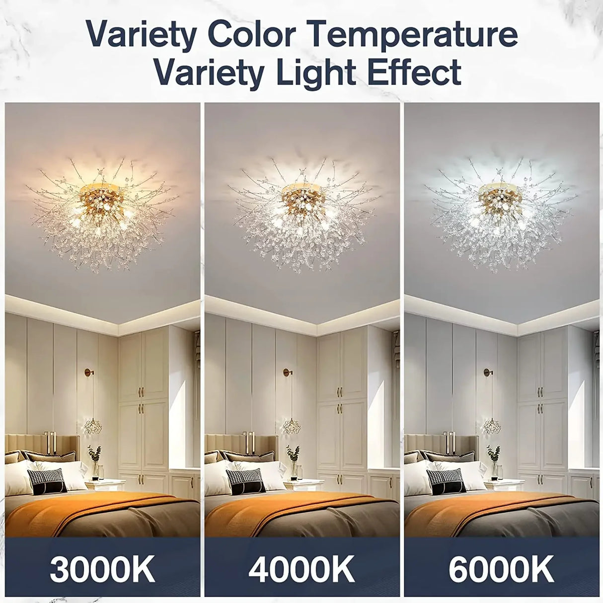 Modern Luxury Living Room Crystal LED chandelier Dandelion Firefly Bedroom Light Lighting Ceiling Pendant Lamp Home Decoration