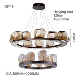 Modern LED Living Room Chandelier Lighting Nordic Rock Glass Dining Room Hanging Lamp Luxury American Bedroom Restaurant Fixture