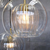 Nordic LED Loft Pendant Light Glass Amber/Clear Hanging Lighting Fixture Industrial Pendant Lamp for Kitchen Living Room Modern
